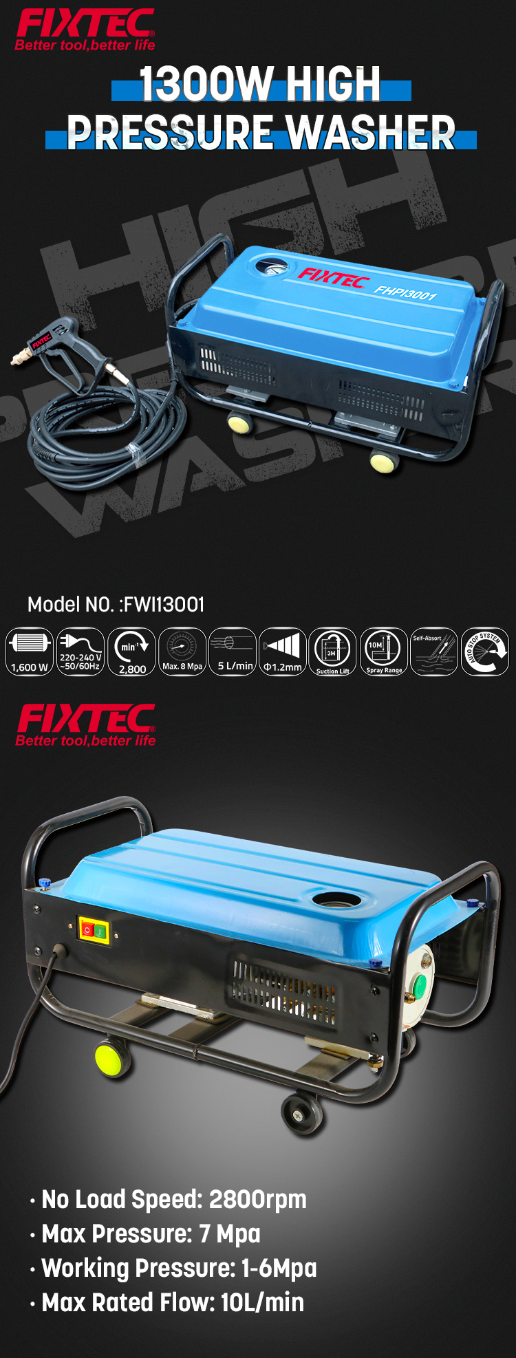 1300-W-Hochdruckreiniger