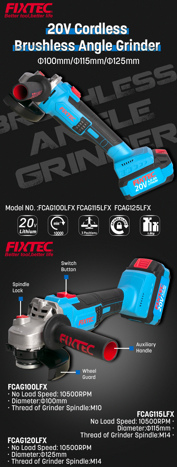 Akku-Winkelschleifer 20V