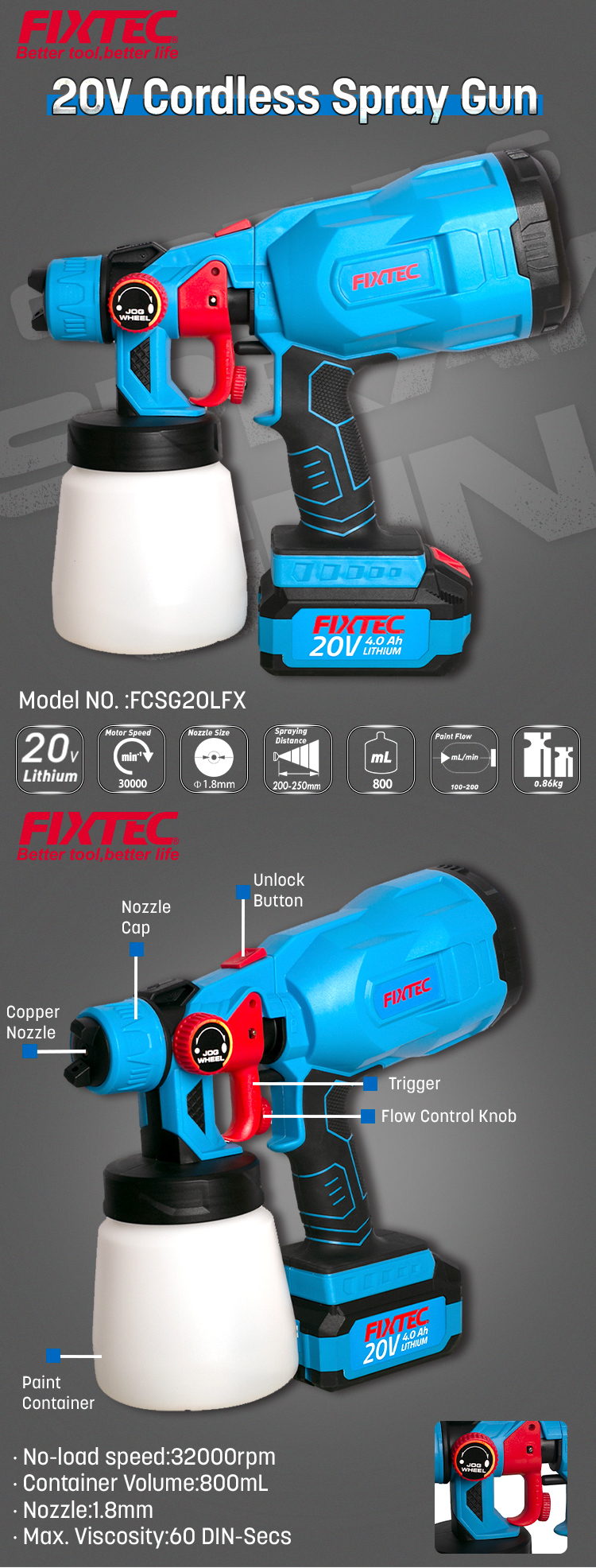 Batteriebetriebenes Farbspritzger&auml;t