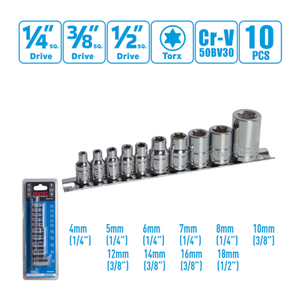 10-teiliger CR-V-E-Torx-Steckschlüsselsatz