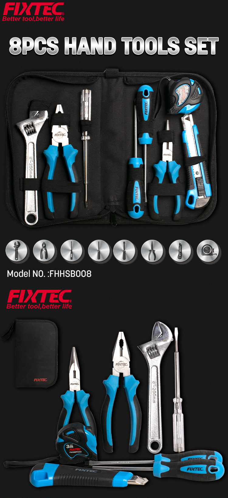 8-teiliges Handwerkzeug-Set 