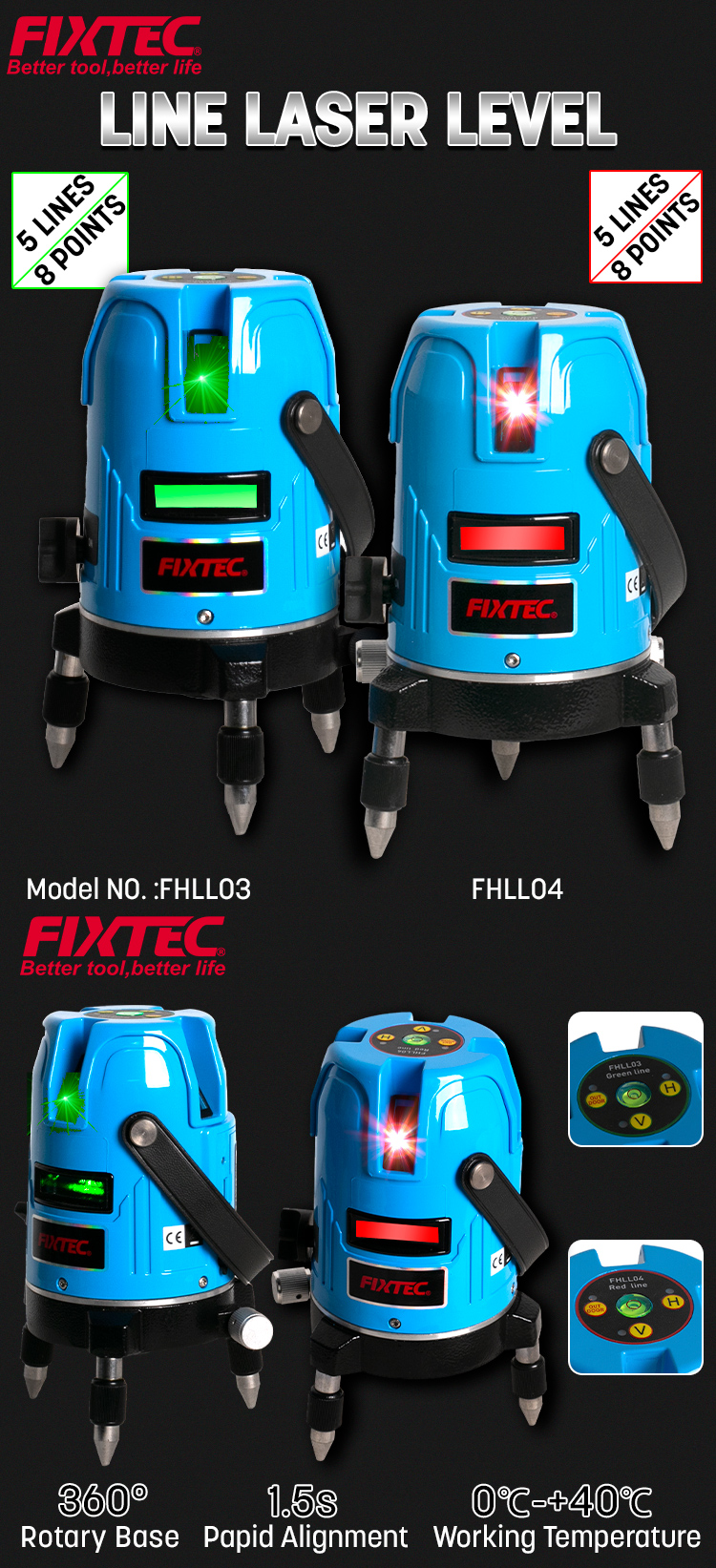 Laser-Nivellierger&auml;t mit roter Linie