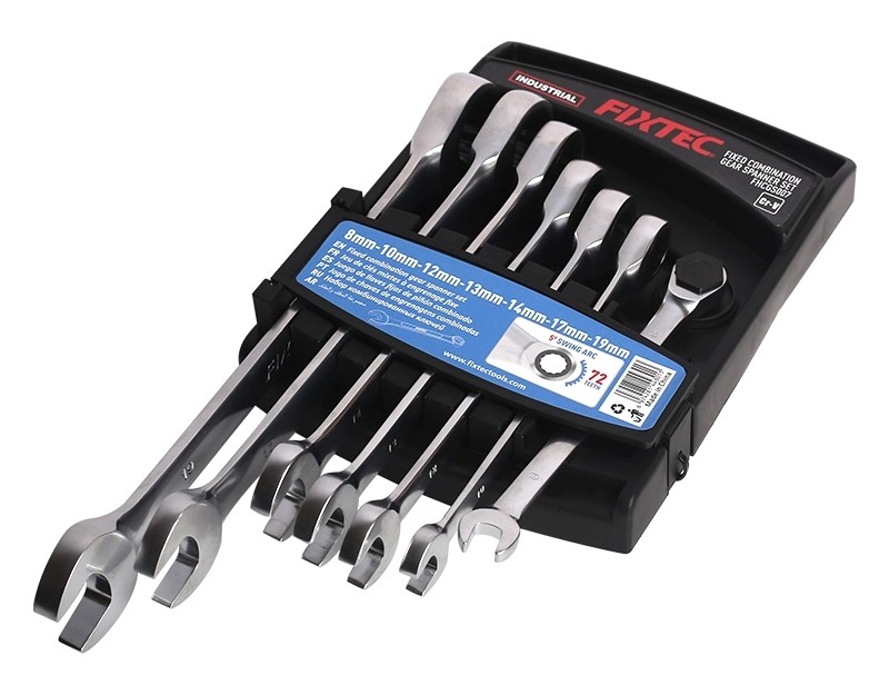 Ring-Ratschenschl&uuml;ssel-Satz mit festem Kopf